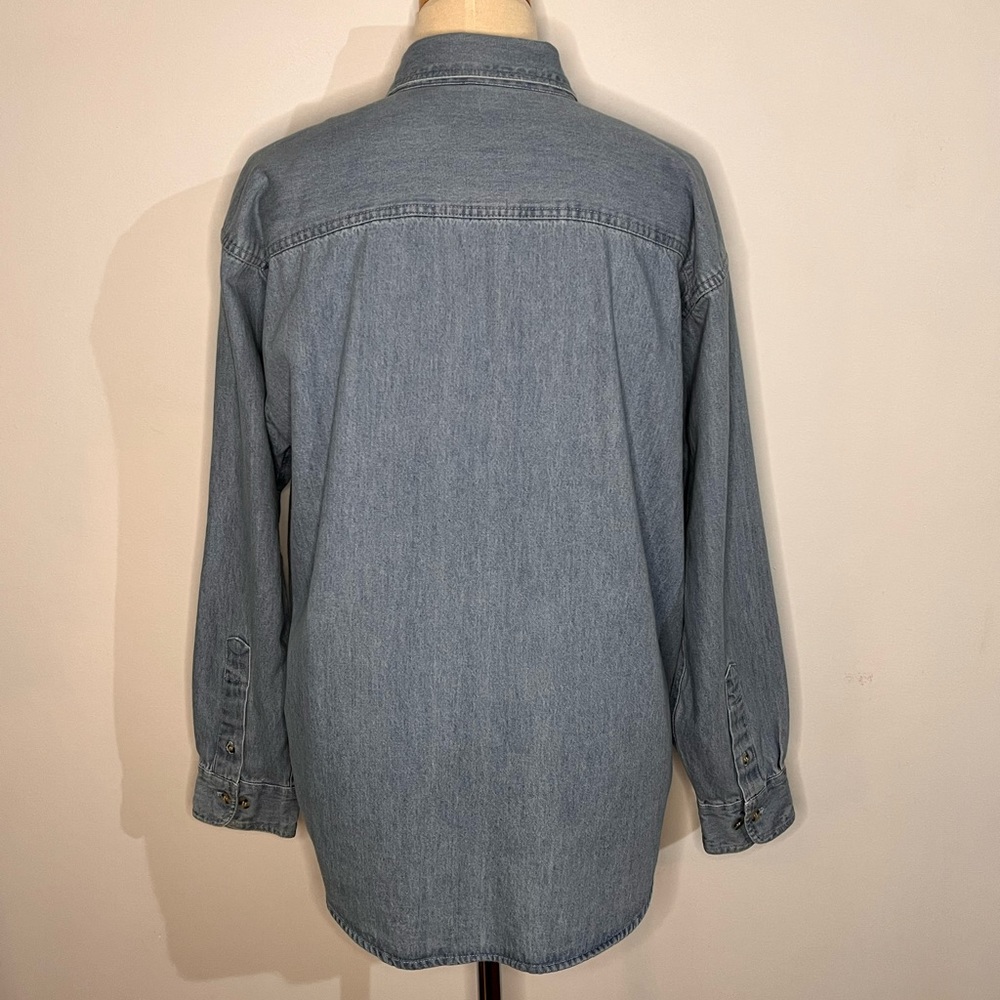 SOLD 6/4 Harbour Glen Vintage Miller Light Logo Denim Shirt - Picture 7 of 12